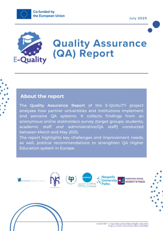 E-QUALITY publishes two key WP3 reports to strengthen Quality Assurance in Higher Education